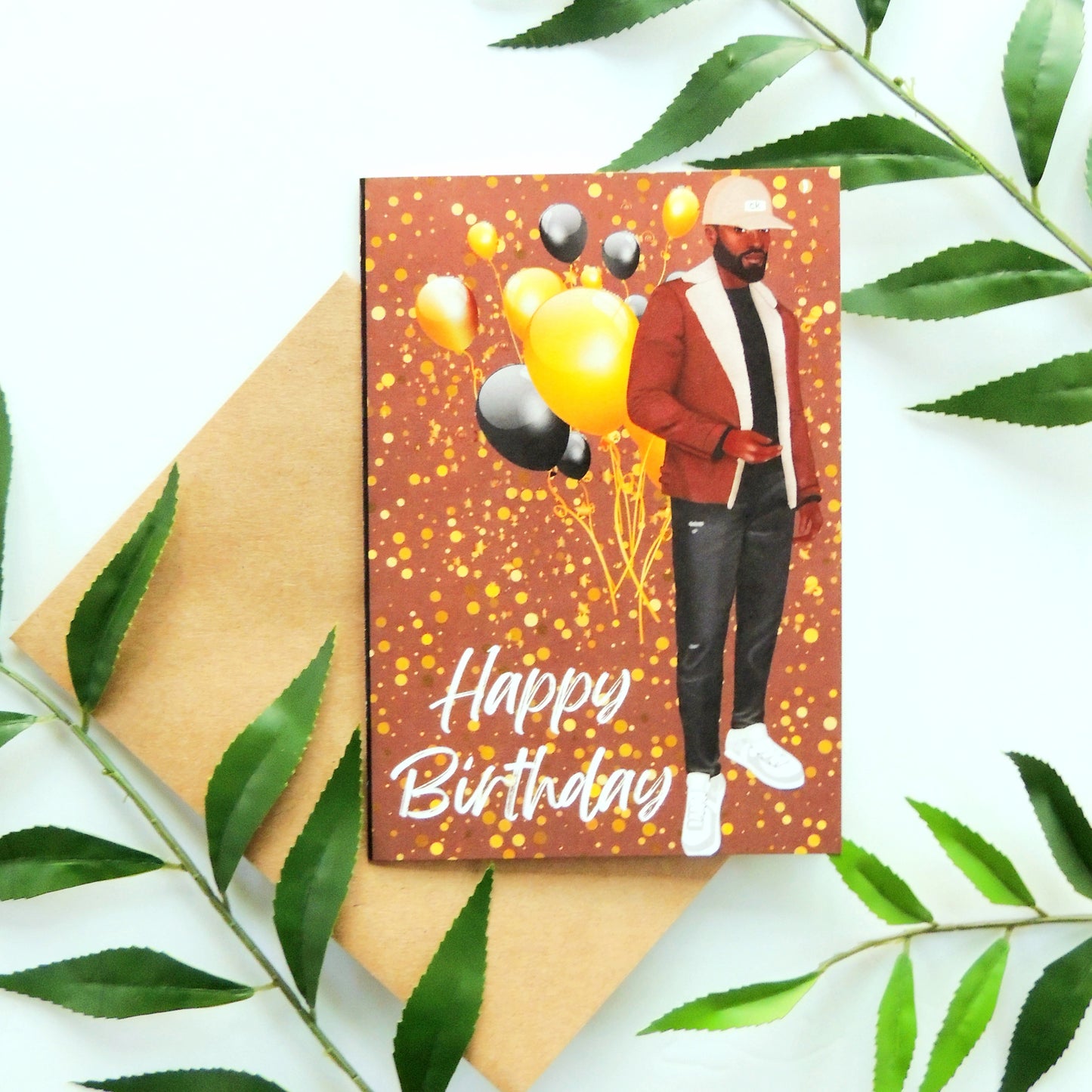 Brown African American Man Birthday Card