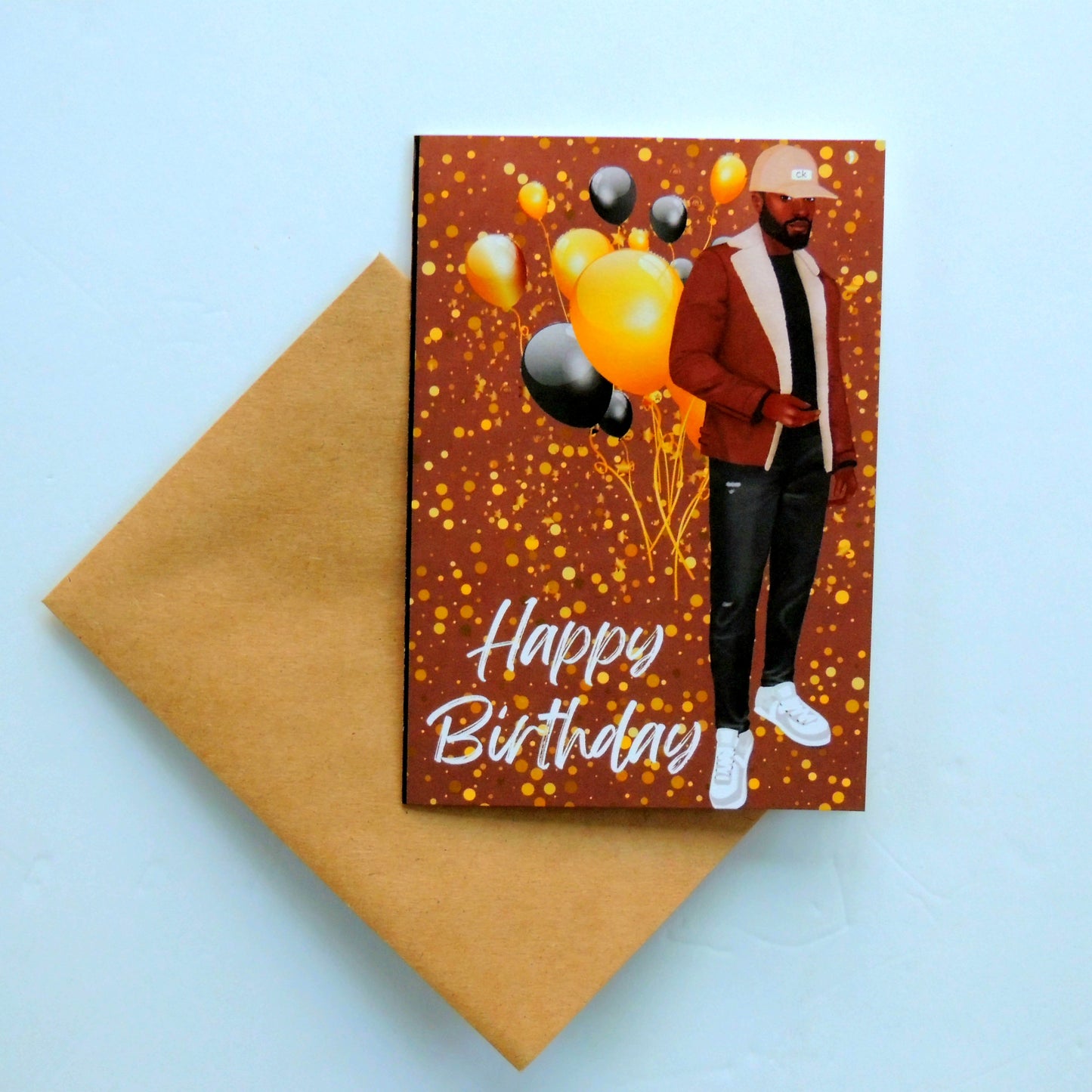 Brown African American Man Birthday Card