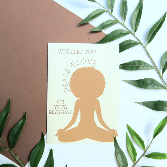 Afro Yoga Birthday Card