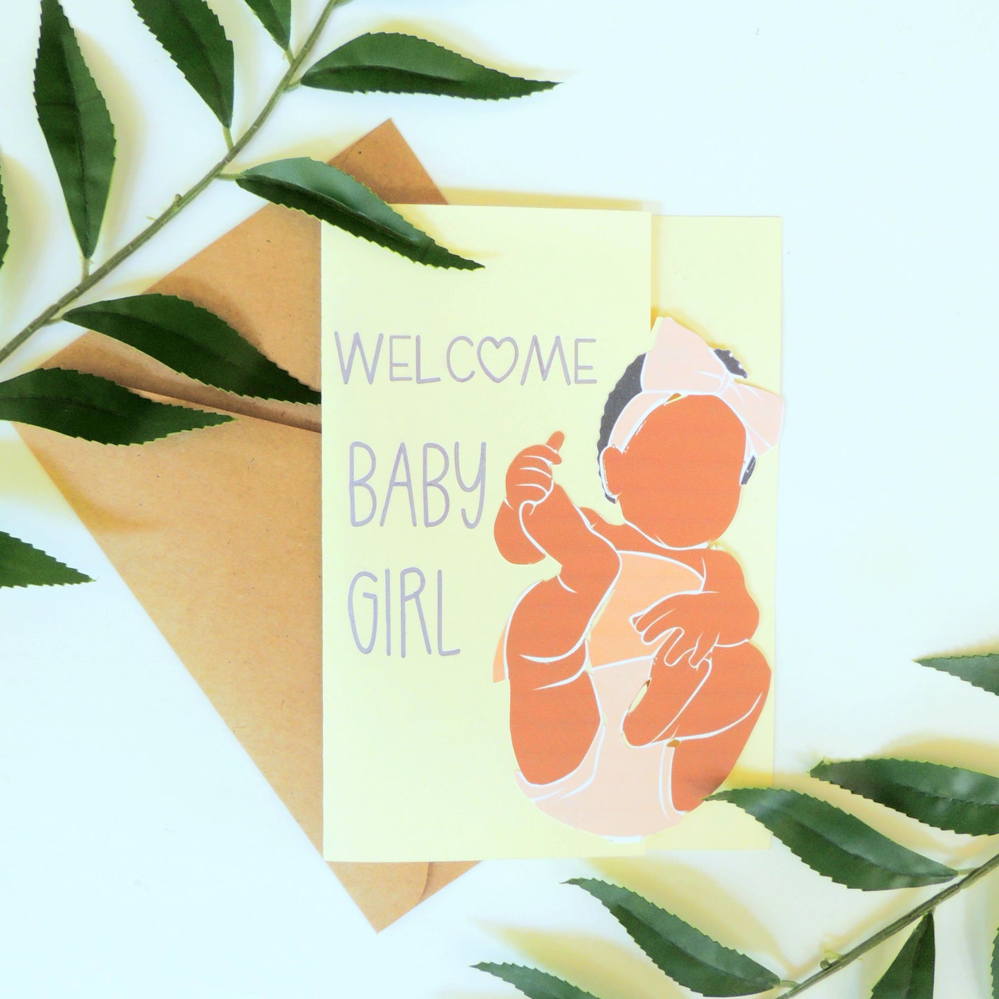 Welcome Baby Girl Shower Card