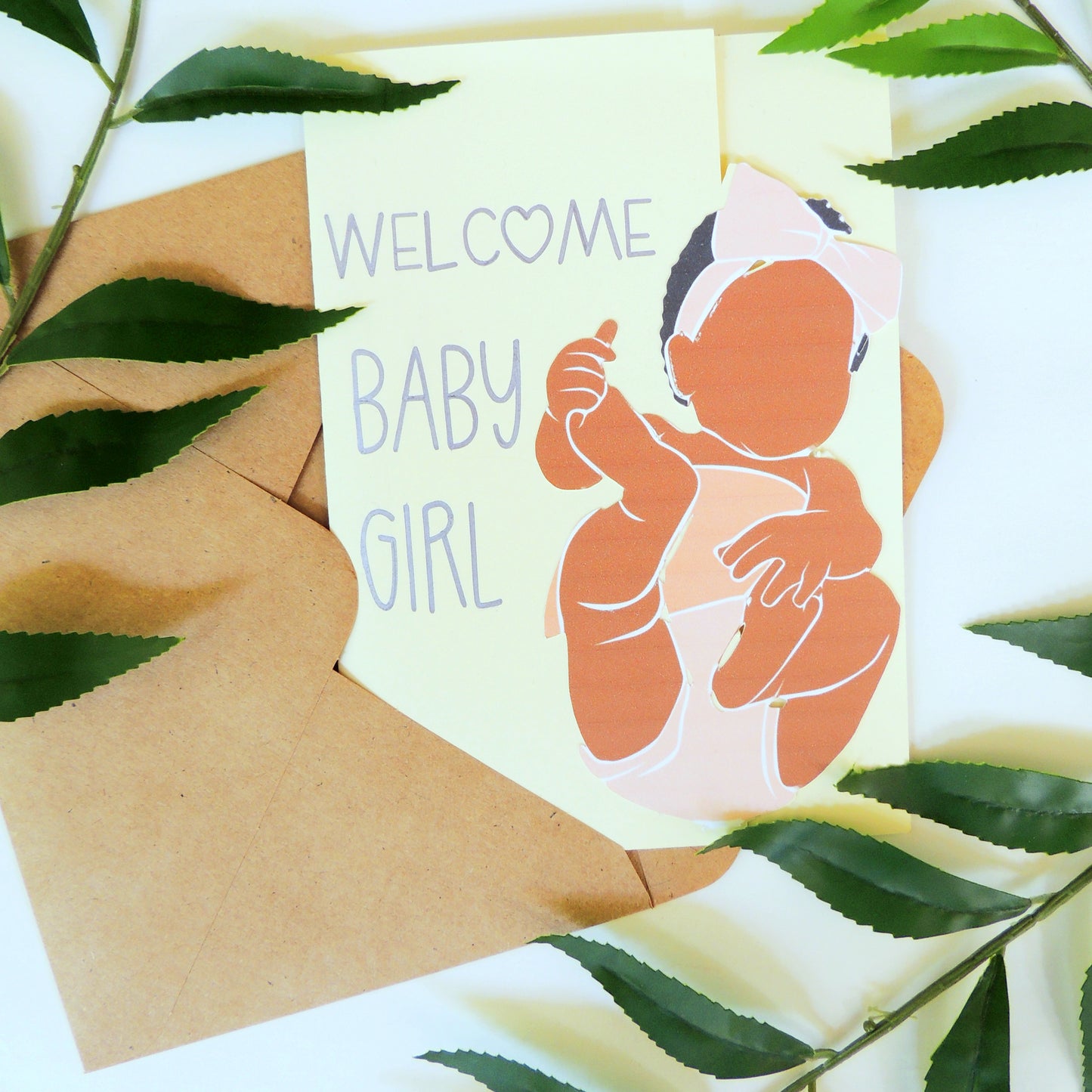 Welcome Baby Girl Shower Card