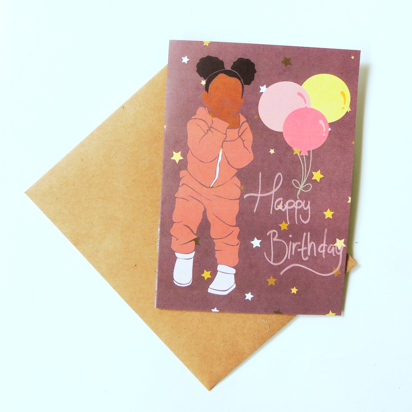 African American Girl Birthday Card