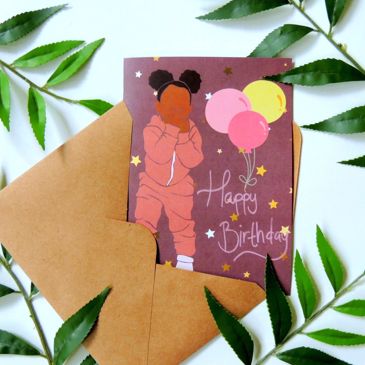 African American Girl Birthday Card