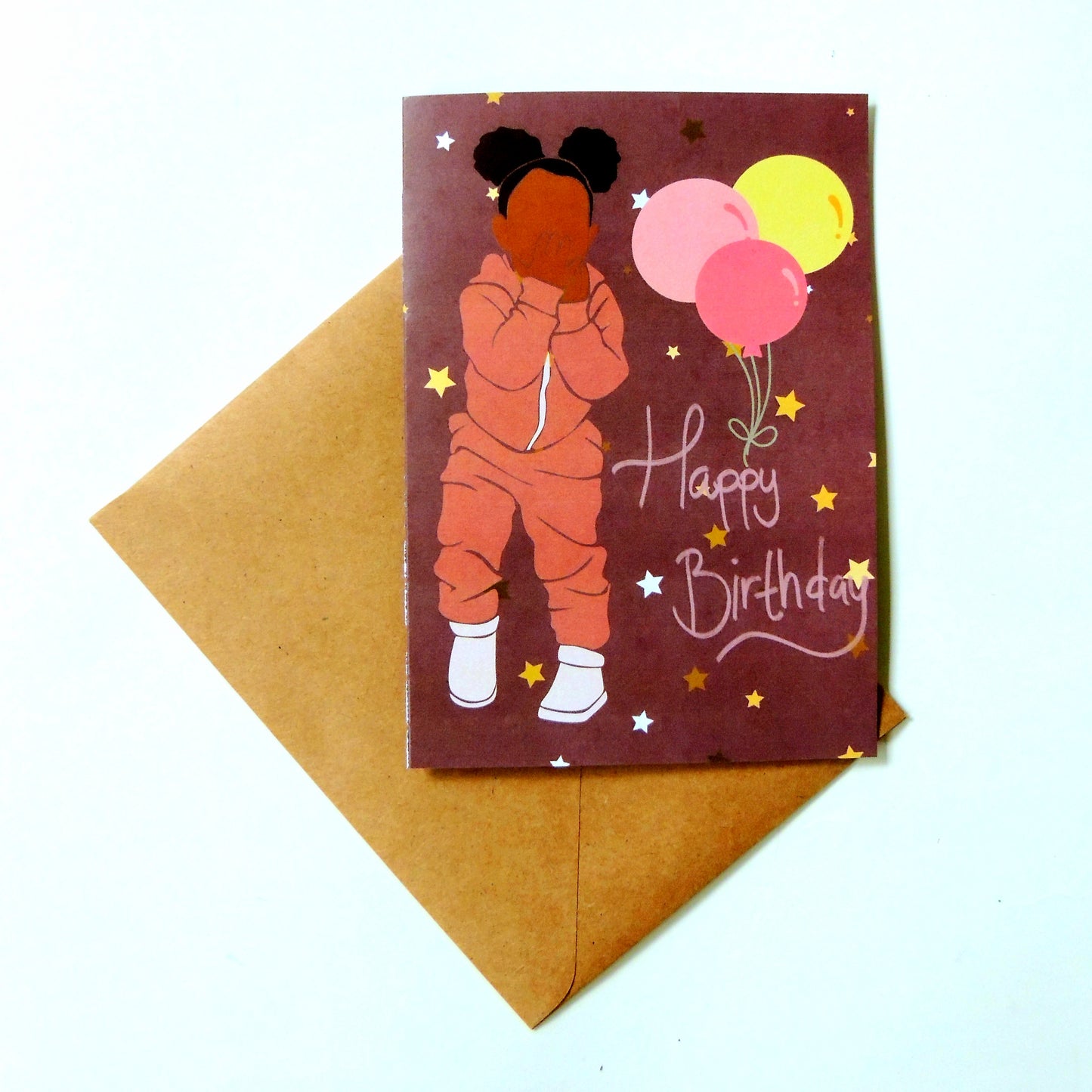 African American Girl Birthday Card