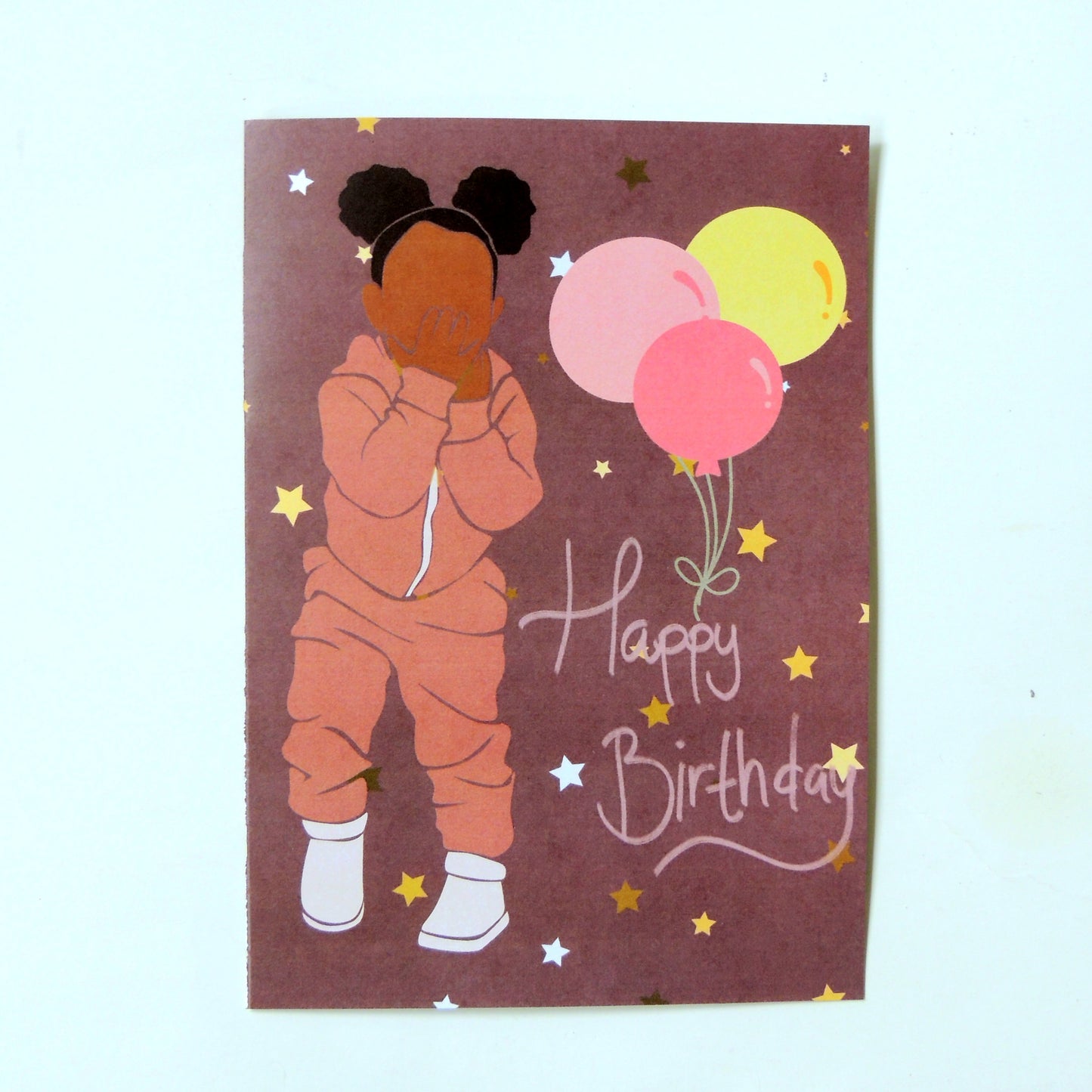 African American Girl Birthday Card