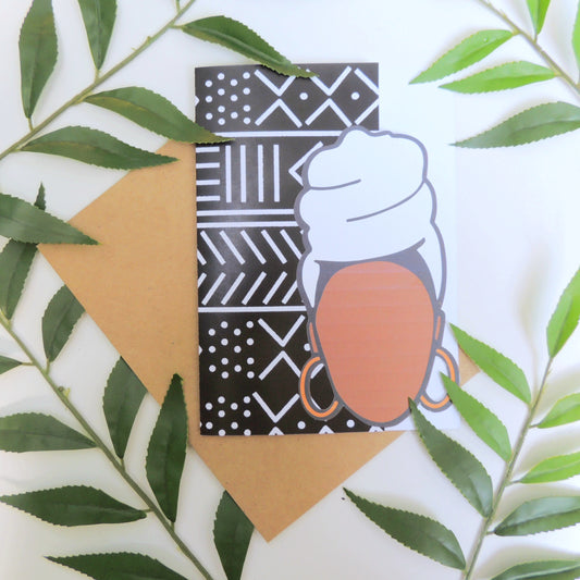 African Print Birthday Queen Greeting Card