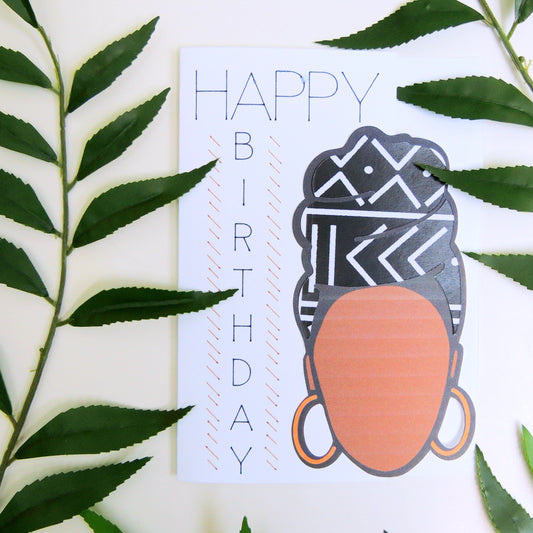 Headwrap Queen Birthday Greeting Card