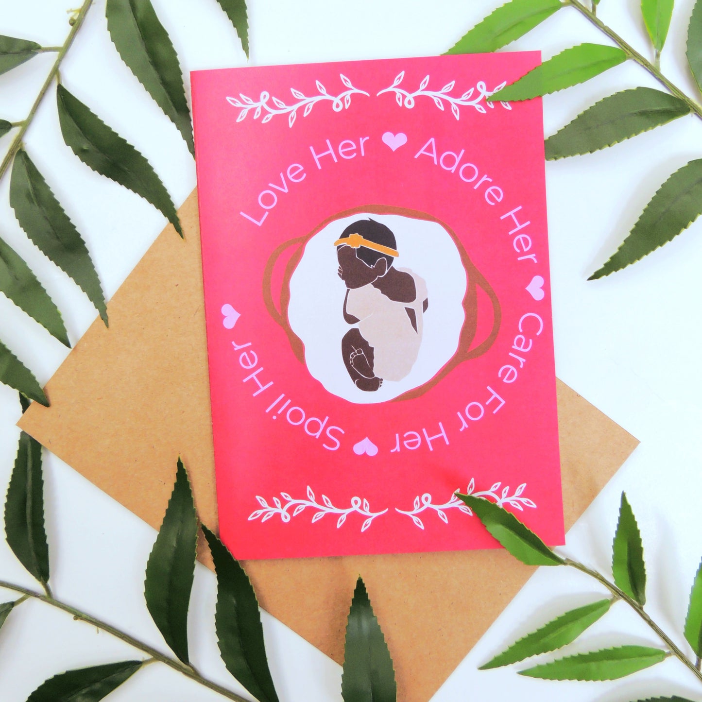 African American Girl Baby Shower Card