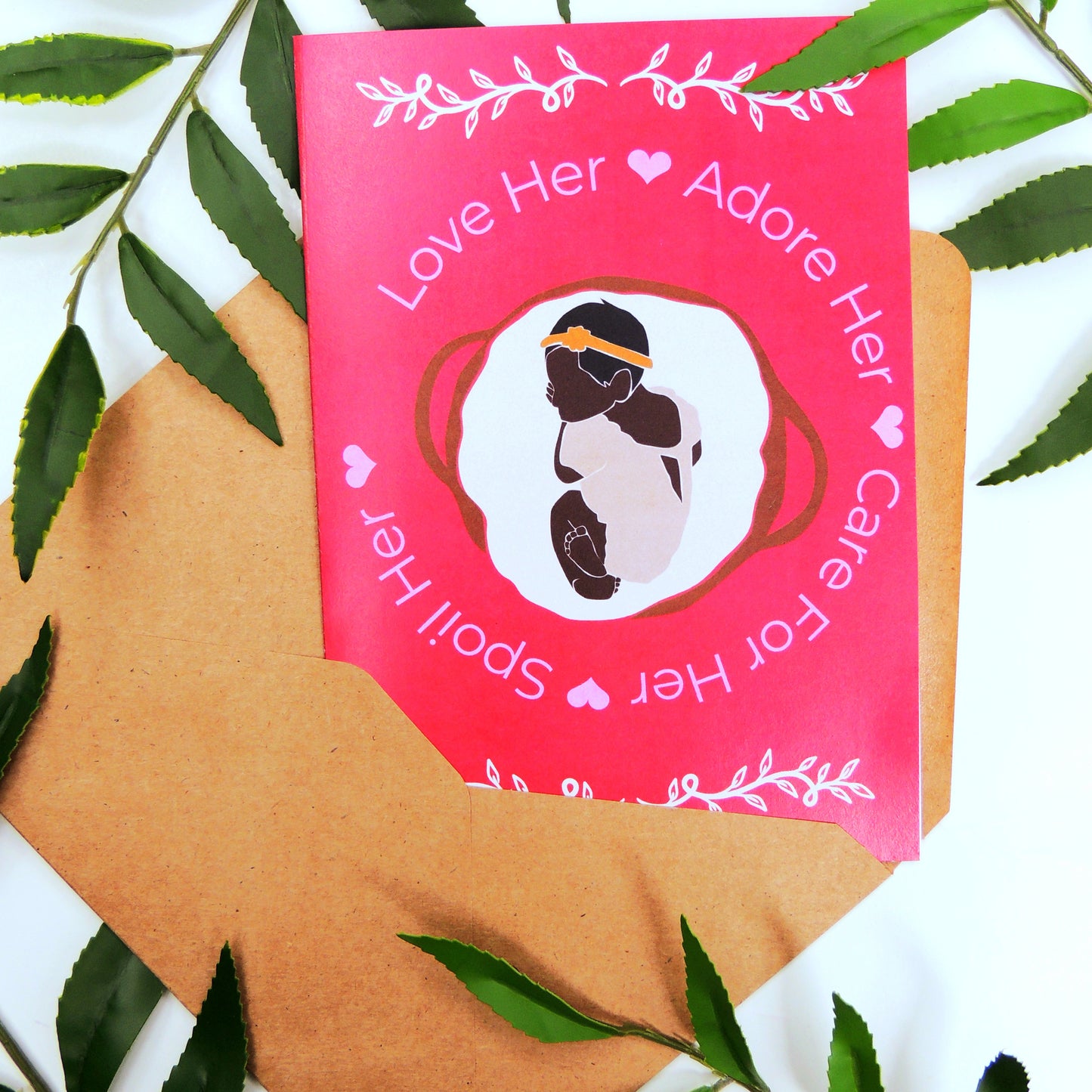 African American Girl Baby Shower Card