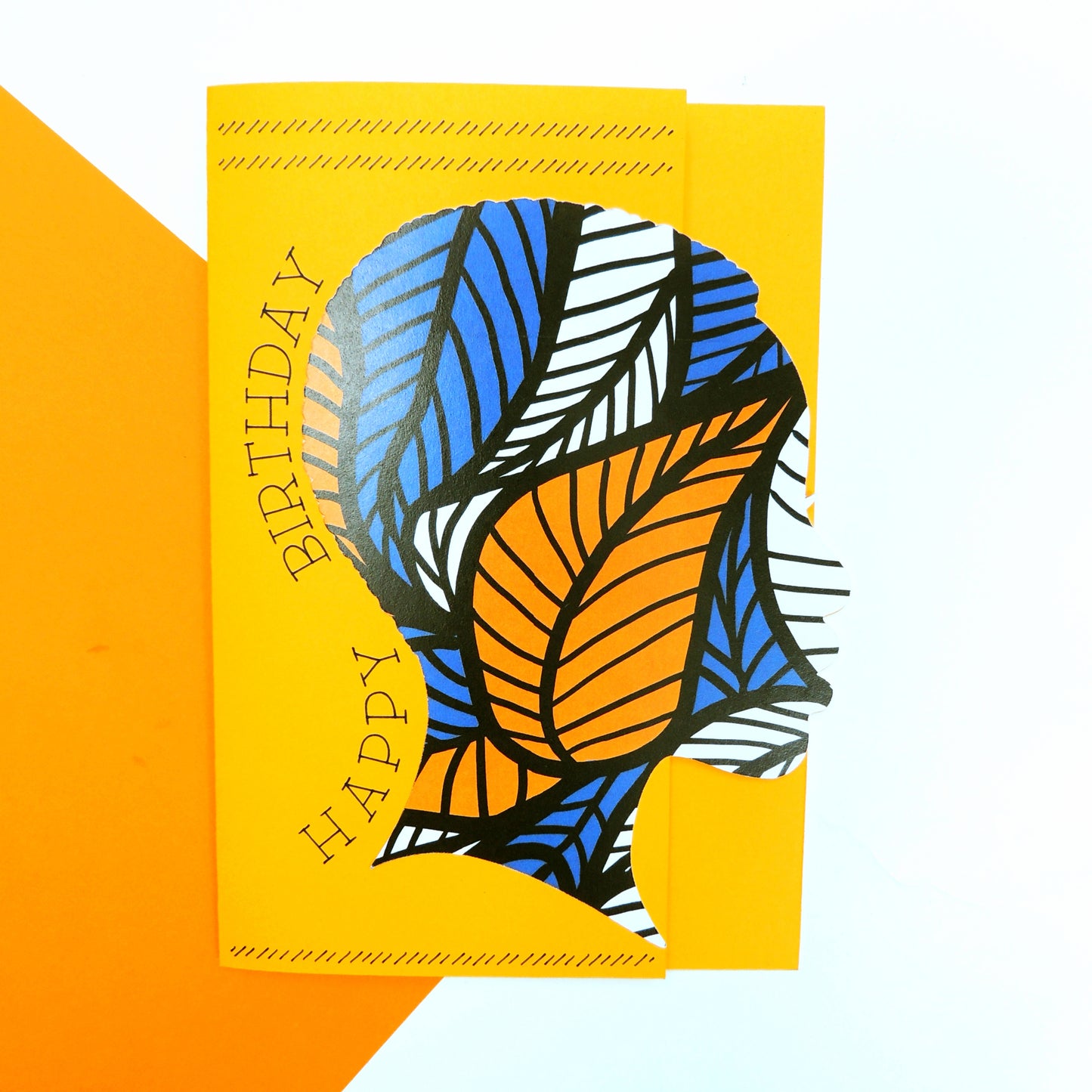Blue African Print Birthday Card