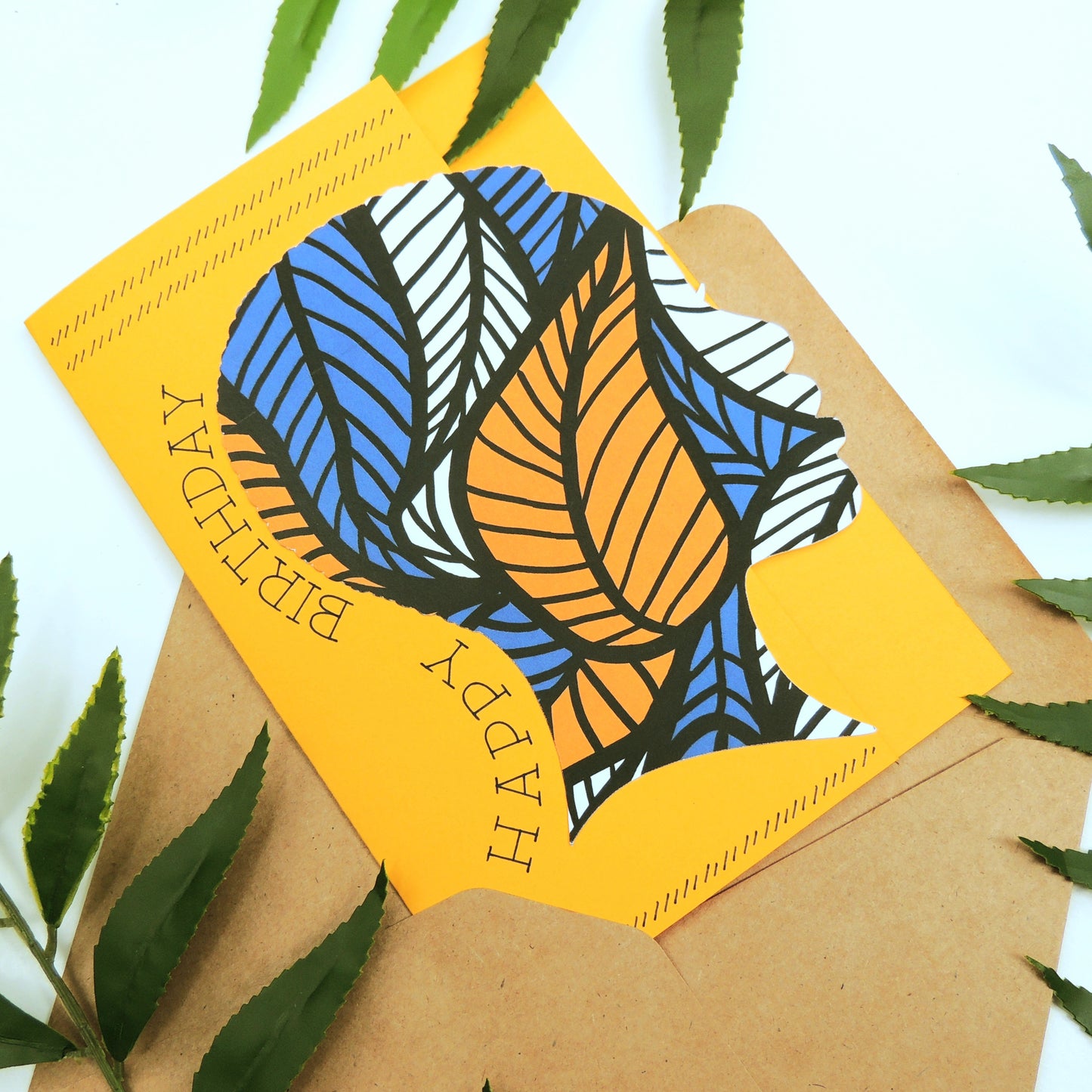 Blue African Print Birthday Card