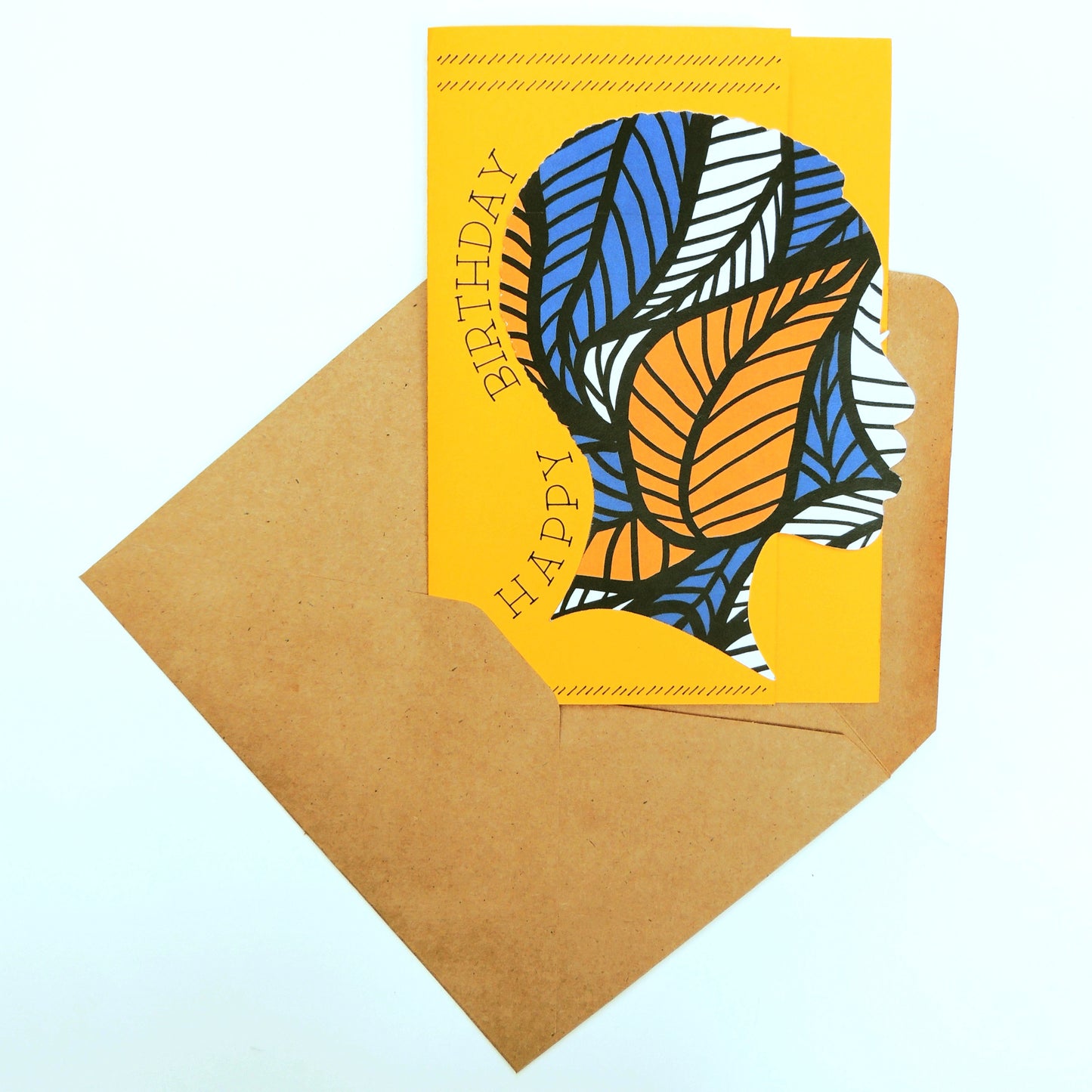 Blue African Print Birthday Card