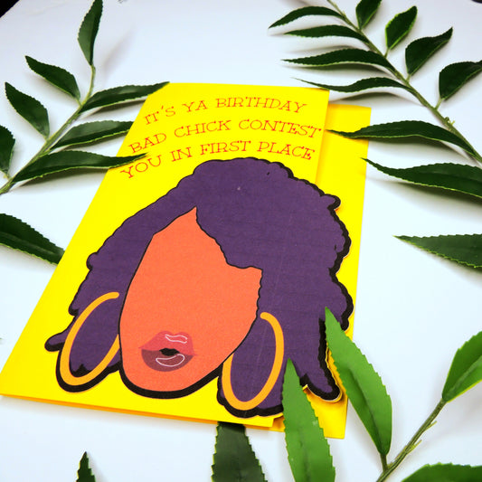 Bad Chick African American Birthday Card
