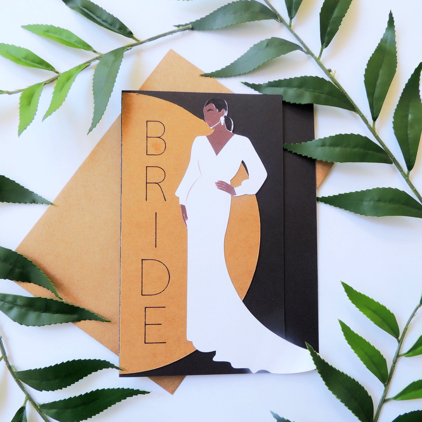 Elegant Black Bride Greeting Card