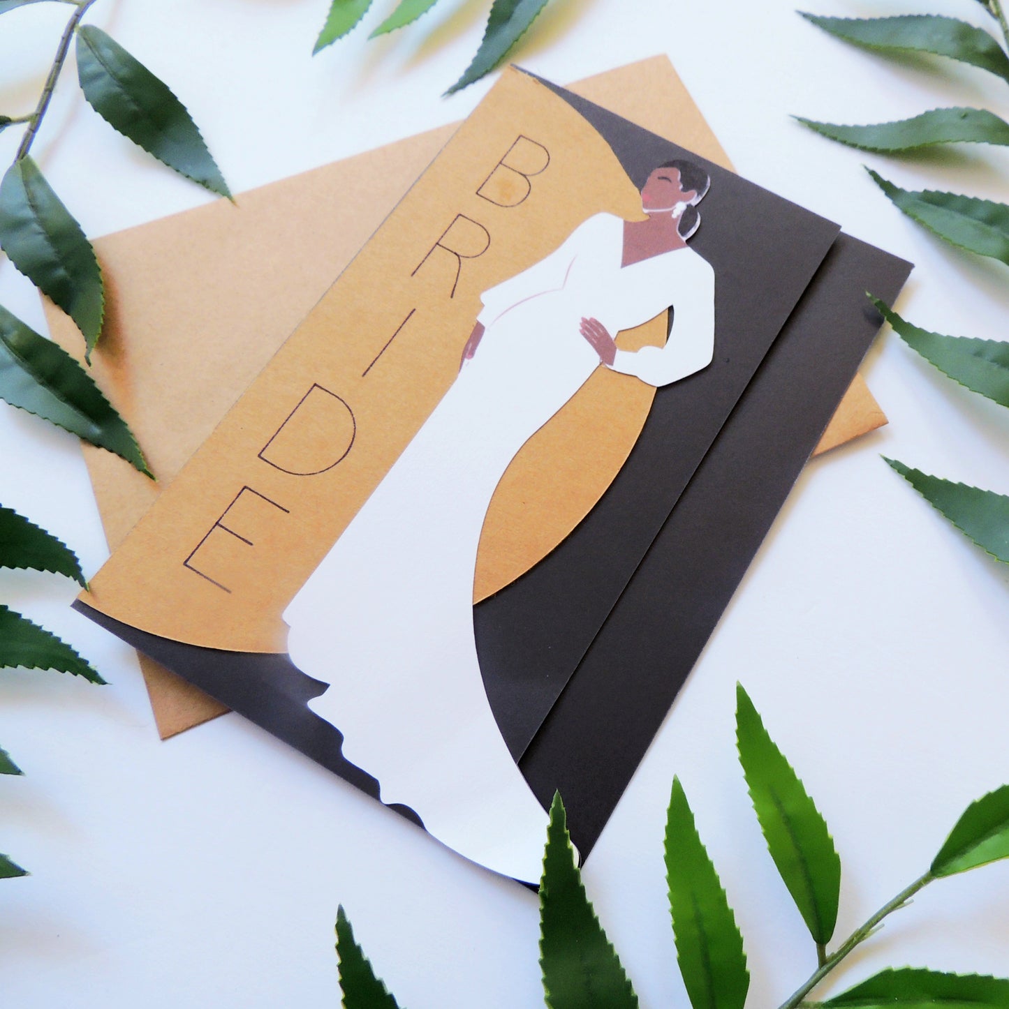 Elegant Black Bride Greeting Card