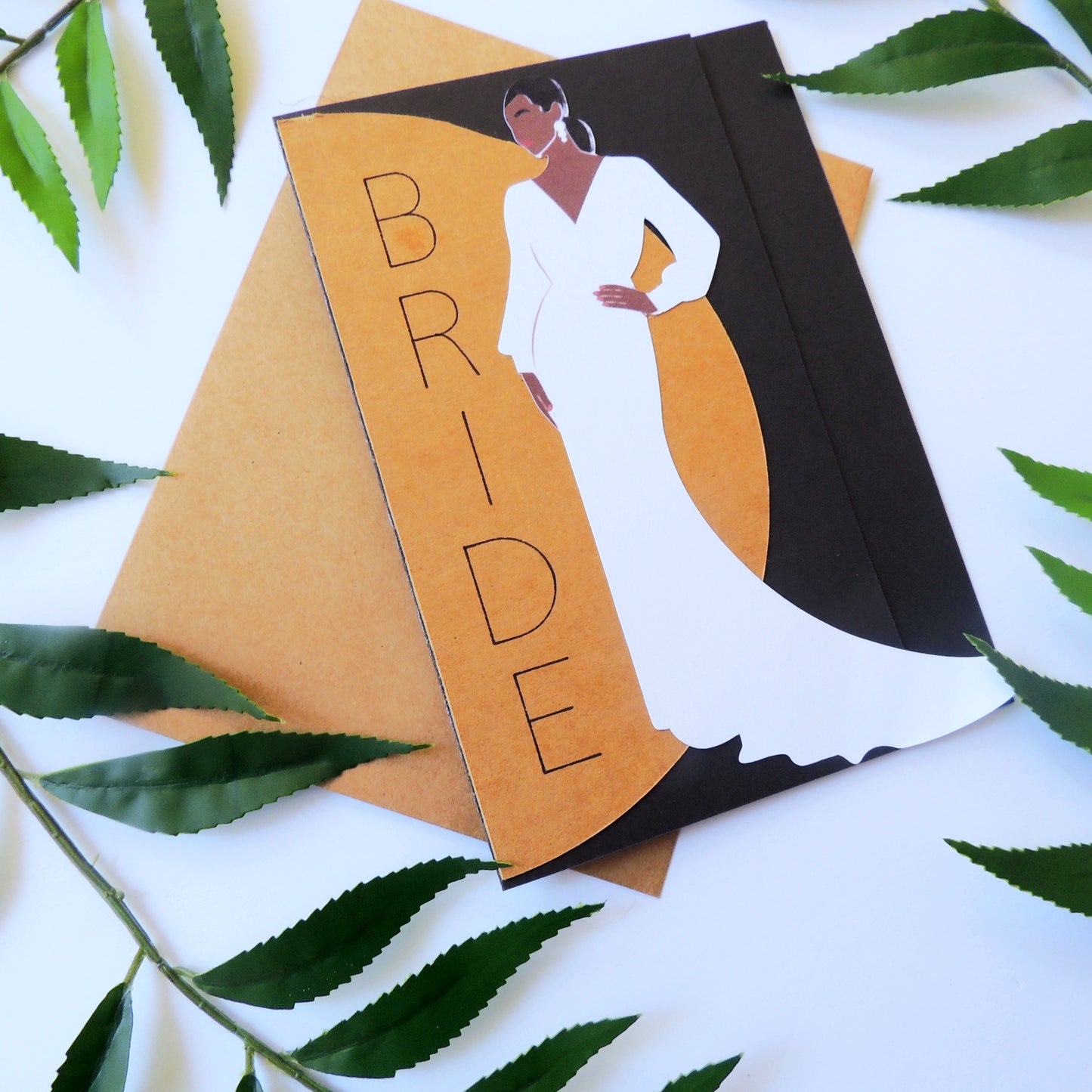 Elegant Black Bride Greeting Card