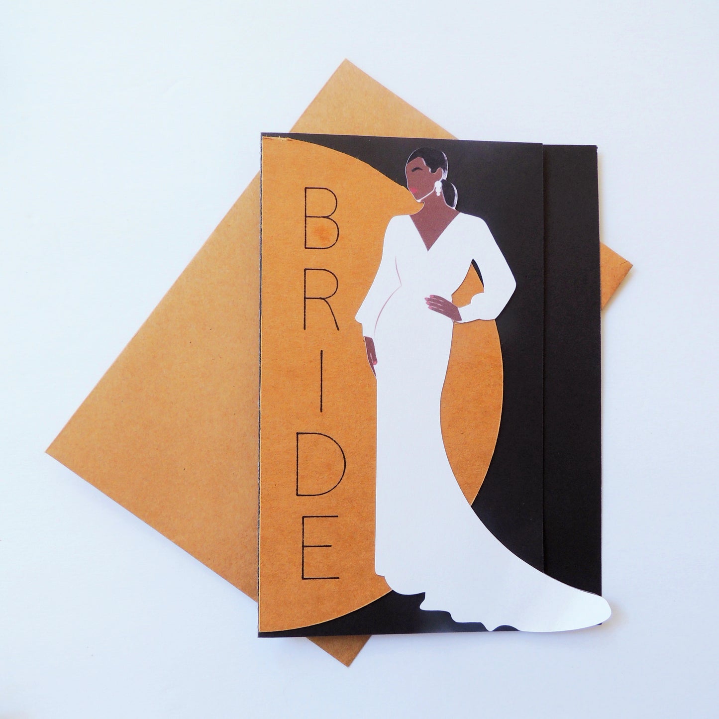 Elegant Black Bride Greeting Card