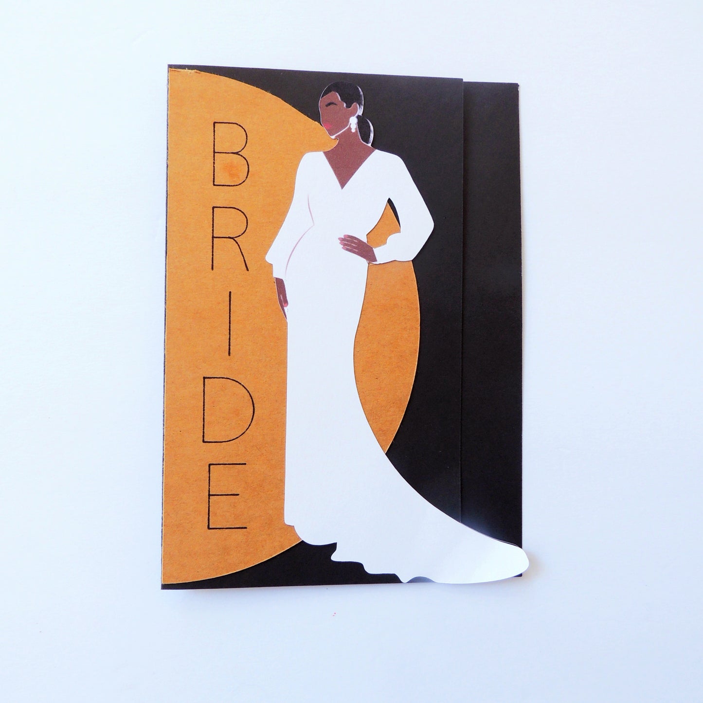 Elegant Black Bride Greeting Card