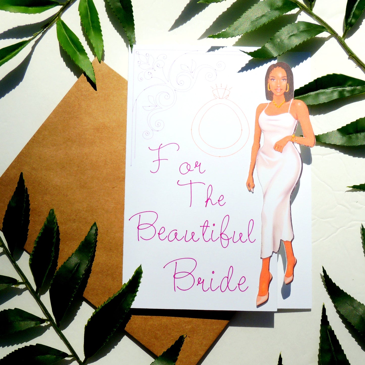 Beautiful Black Bride Wedding Greeting Card