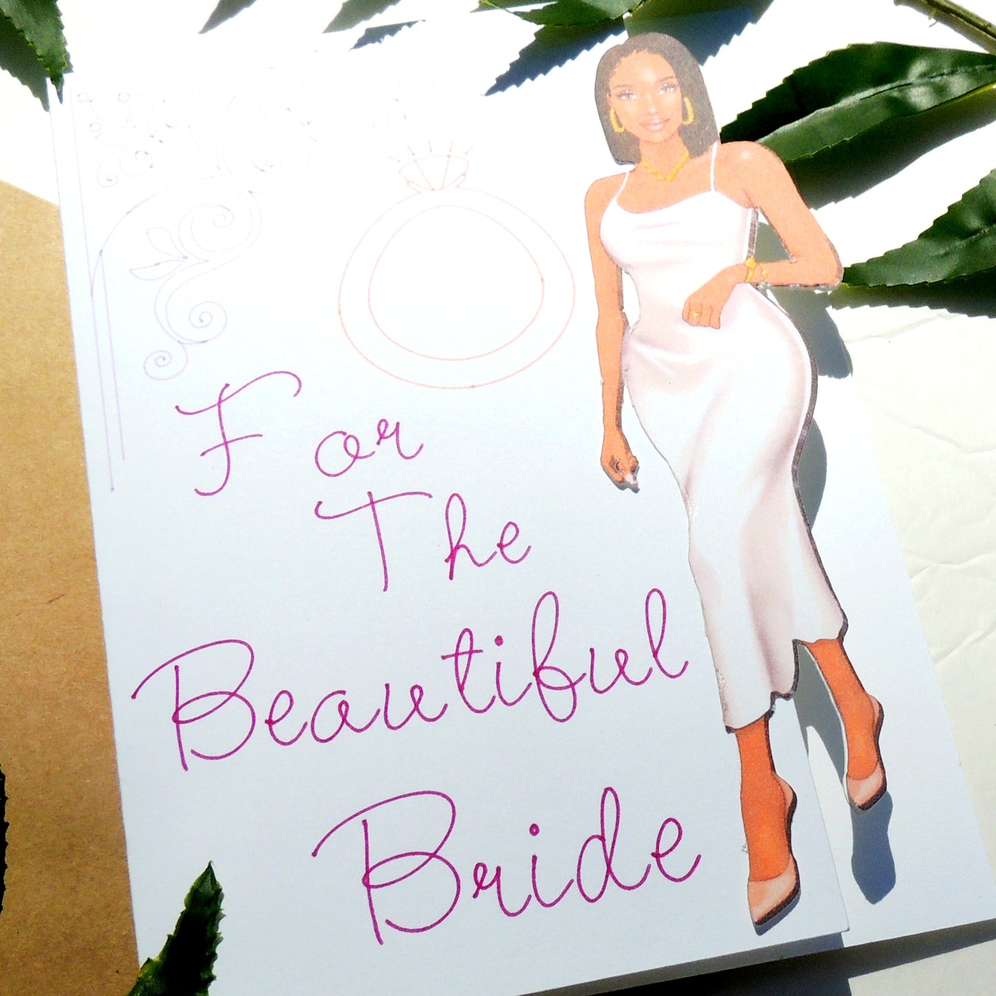 Beautiful Black Bride Wedding Greeting Card