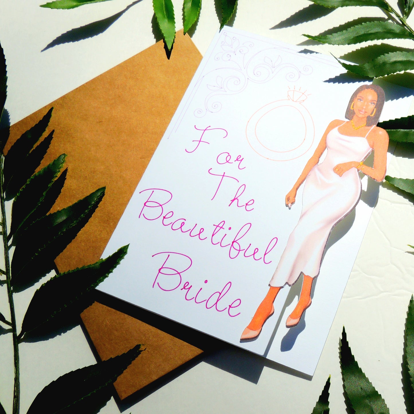 Beautiful Black Bride Wedding Greeting Card