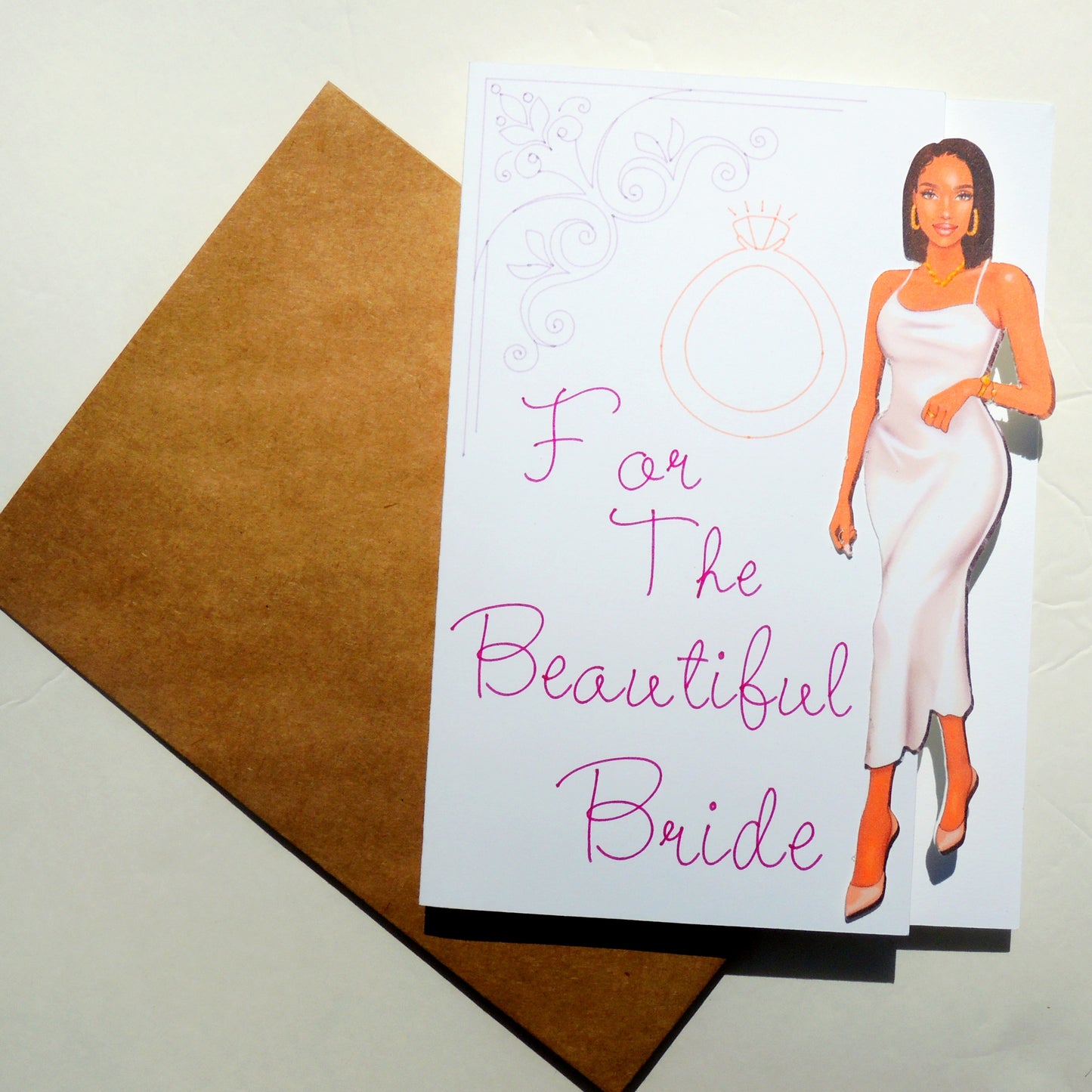 Beautiful Black Bride Wedding Greeting Card