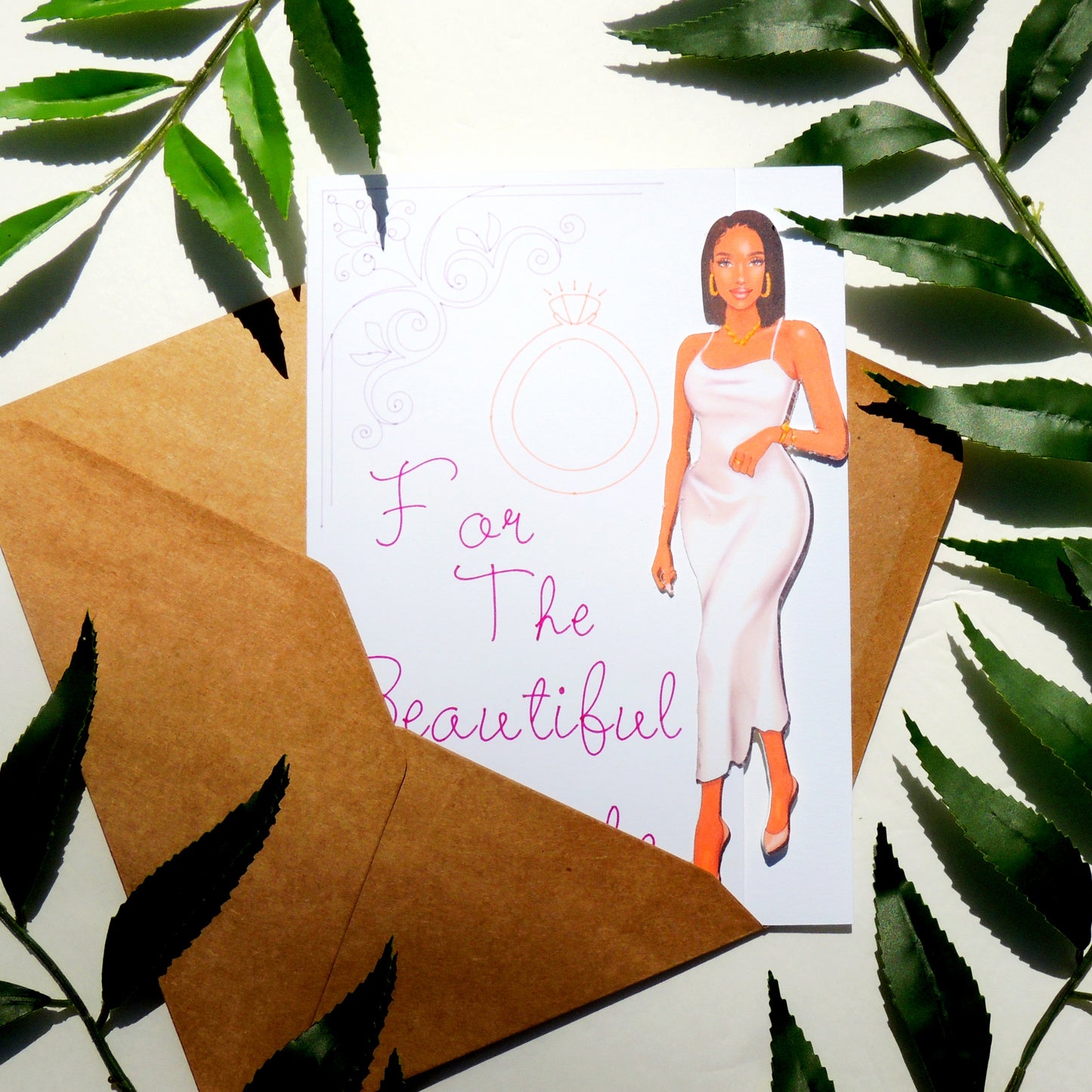 Beautiful Black Bride Wedding Greeting Card