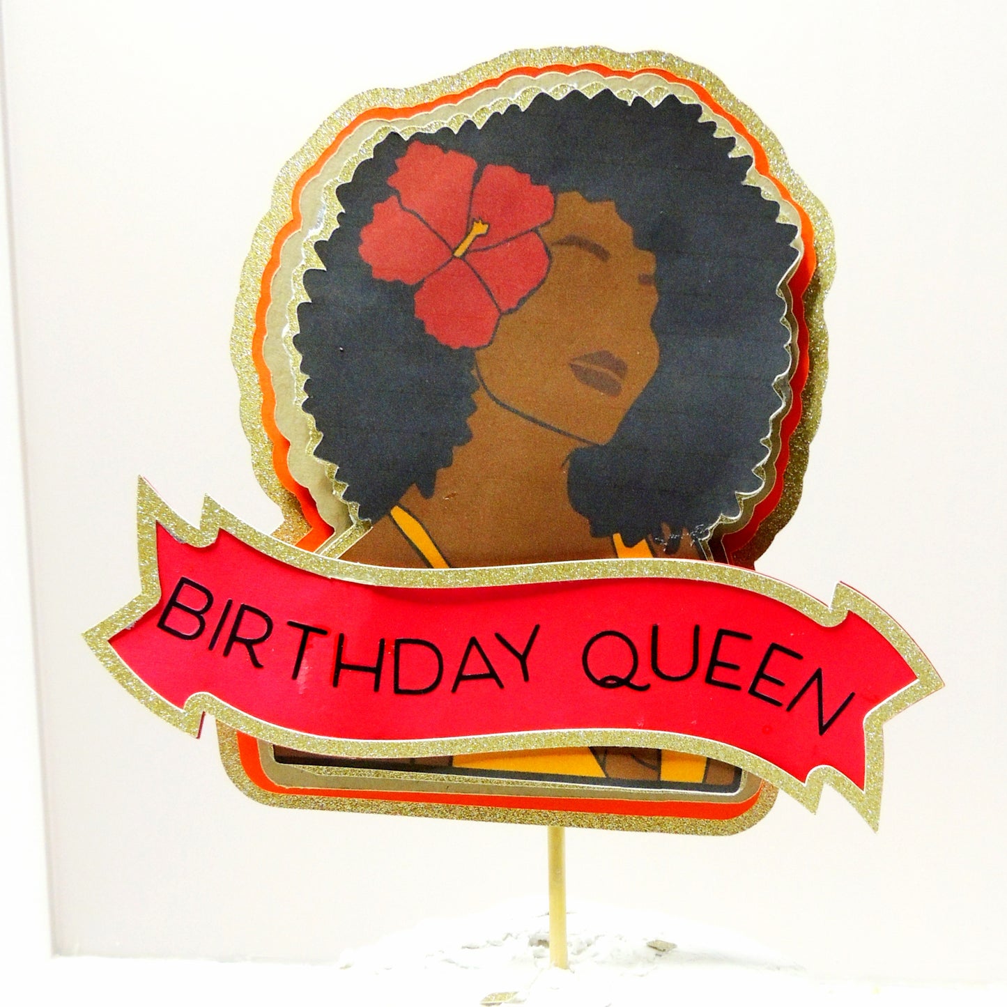 Birthday Queen Cake Topper & Greeting Card Set