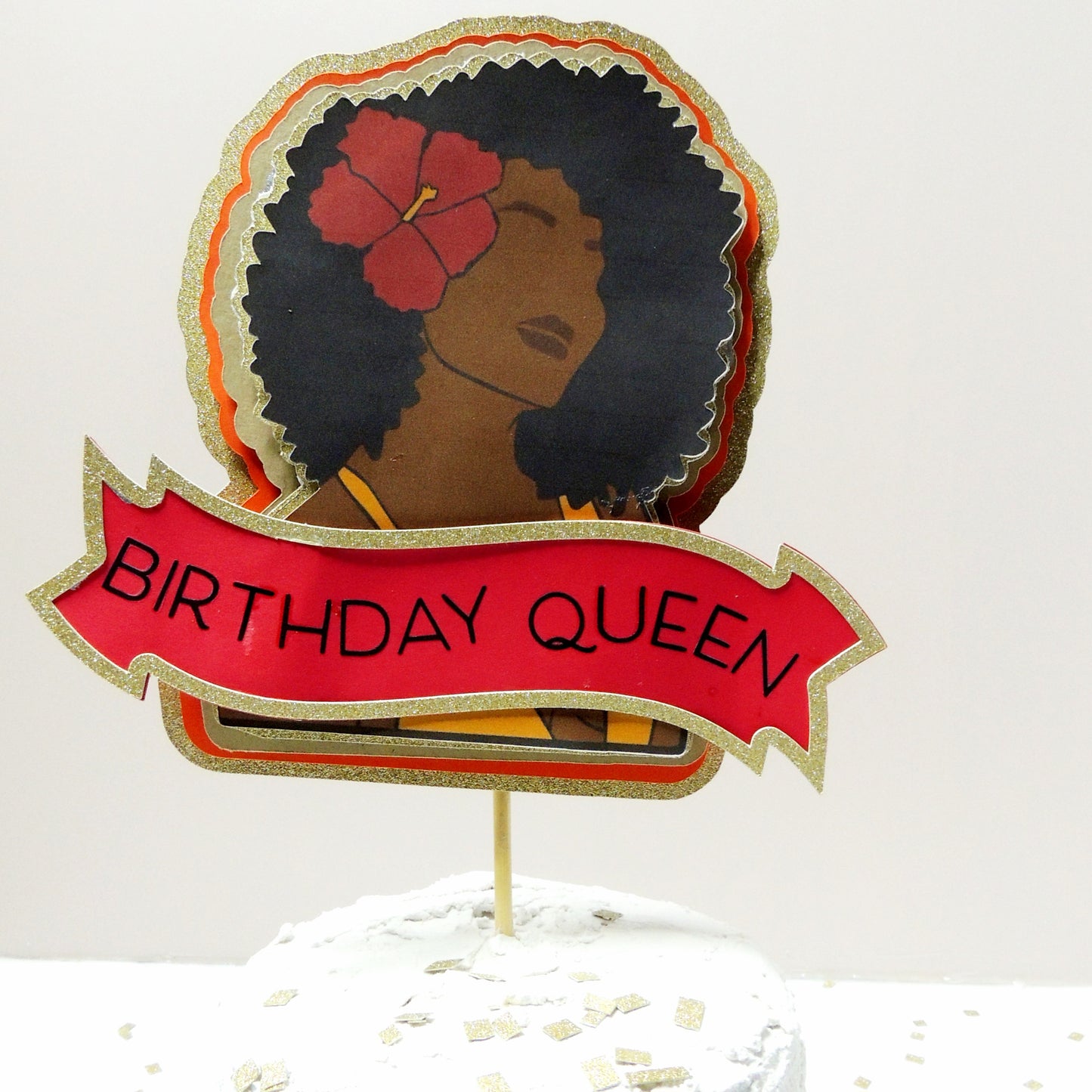 Birthday Queen Cake Topper & Greeting Card Set