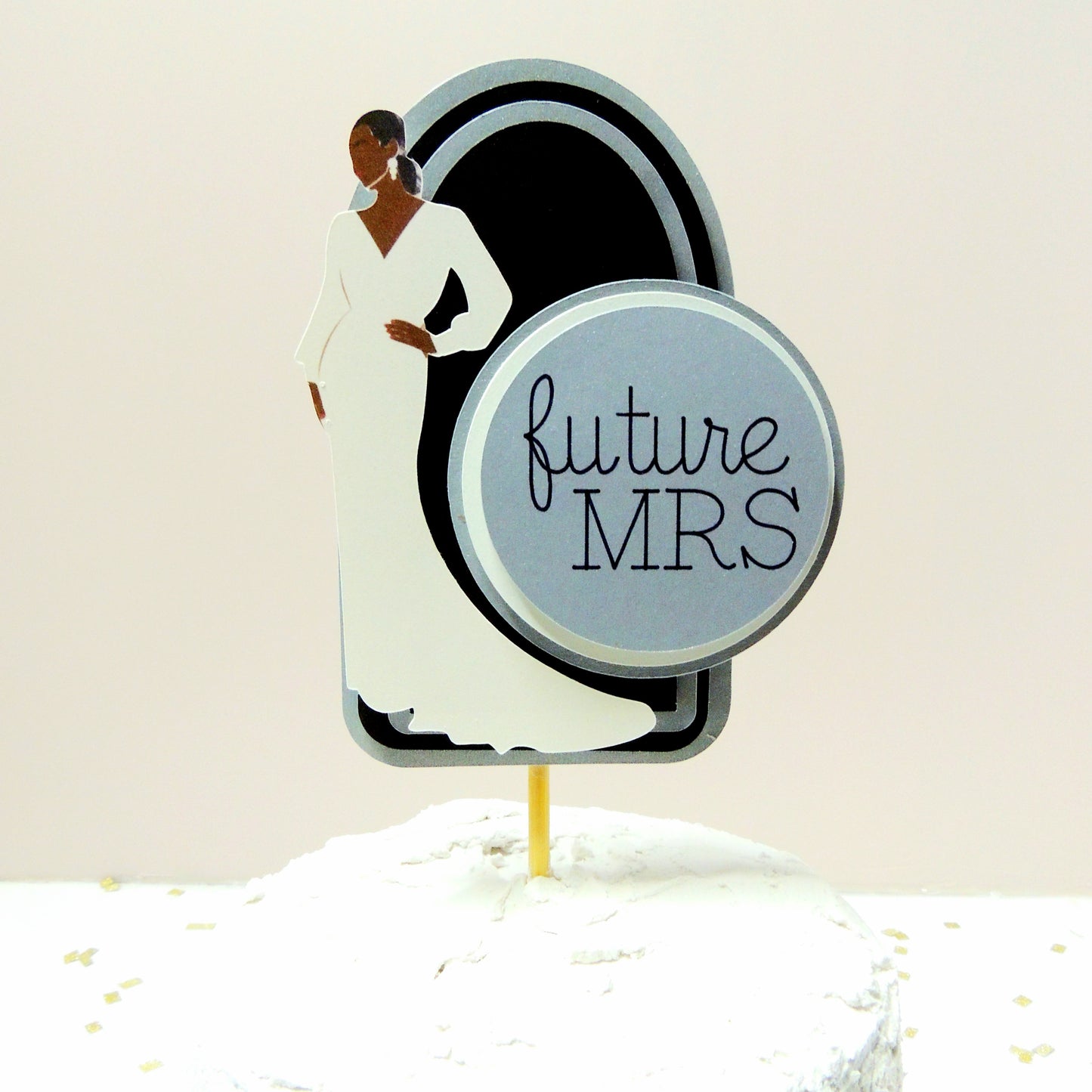 Future Mrs. Bridal Cake Topper
