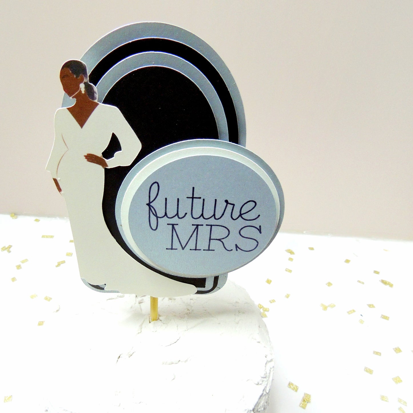 Future Mrs. Bridal Cake Topper
