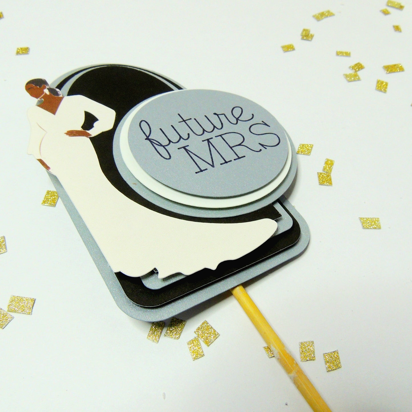 Future Mrs. Bridal Cake Topper