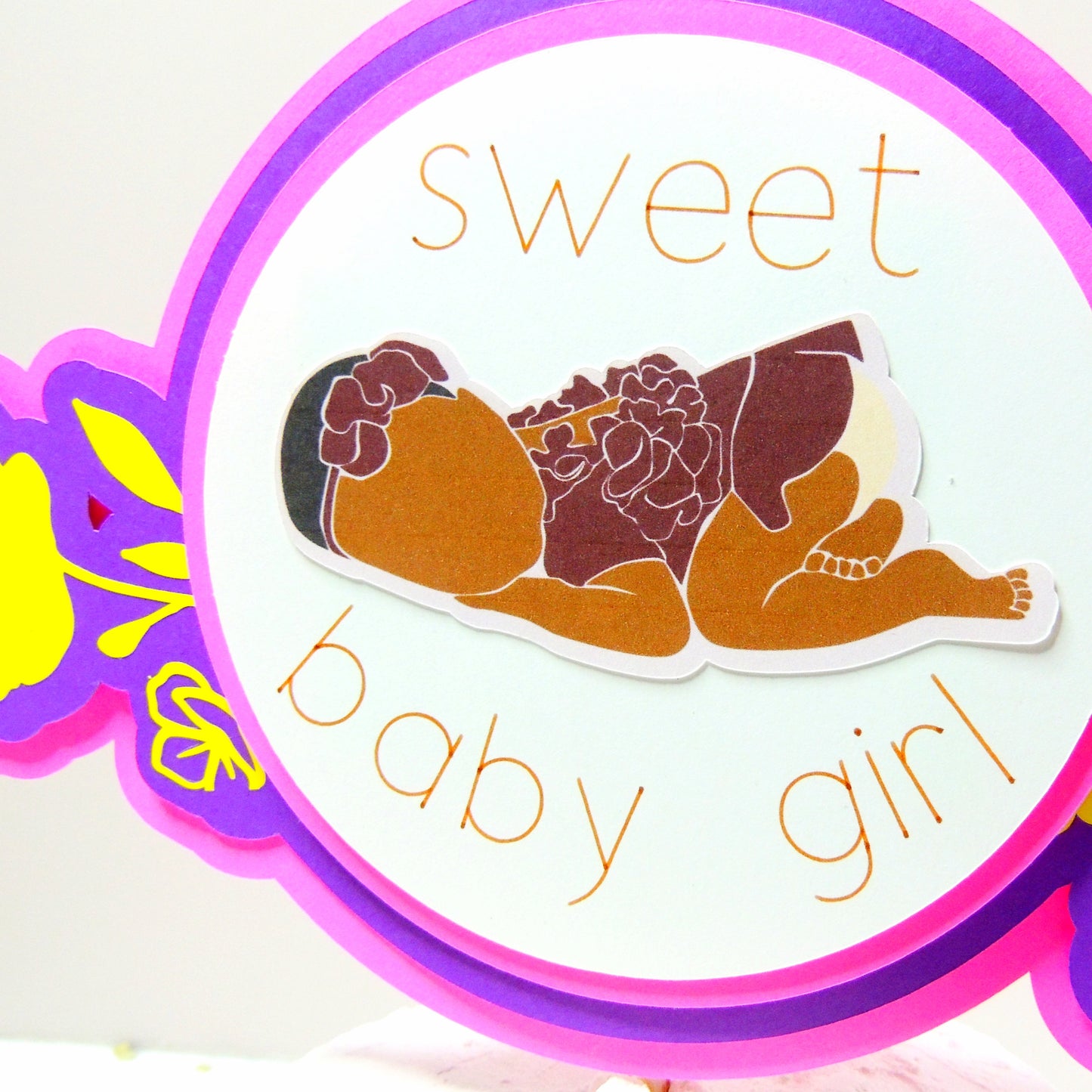 Sweet Baby Girl 3D Cake Topper
