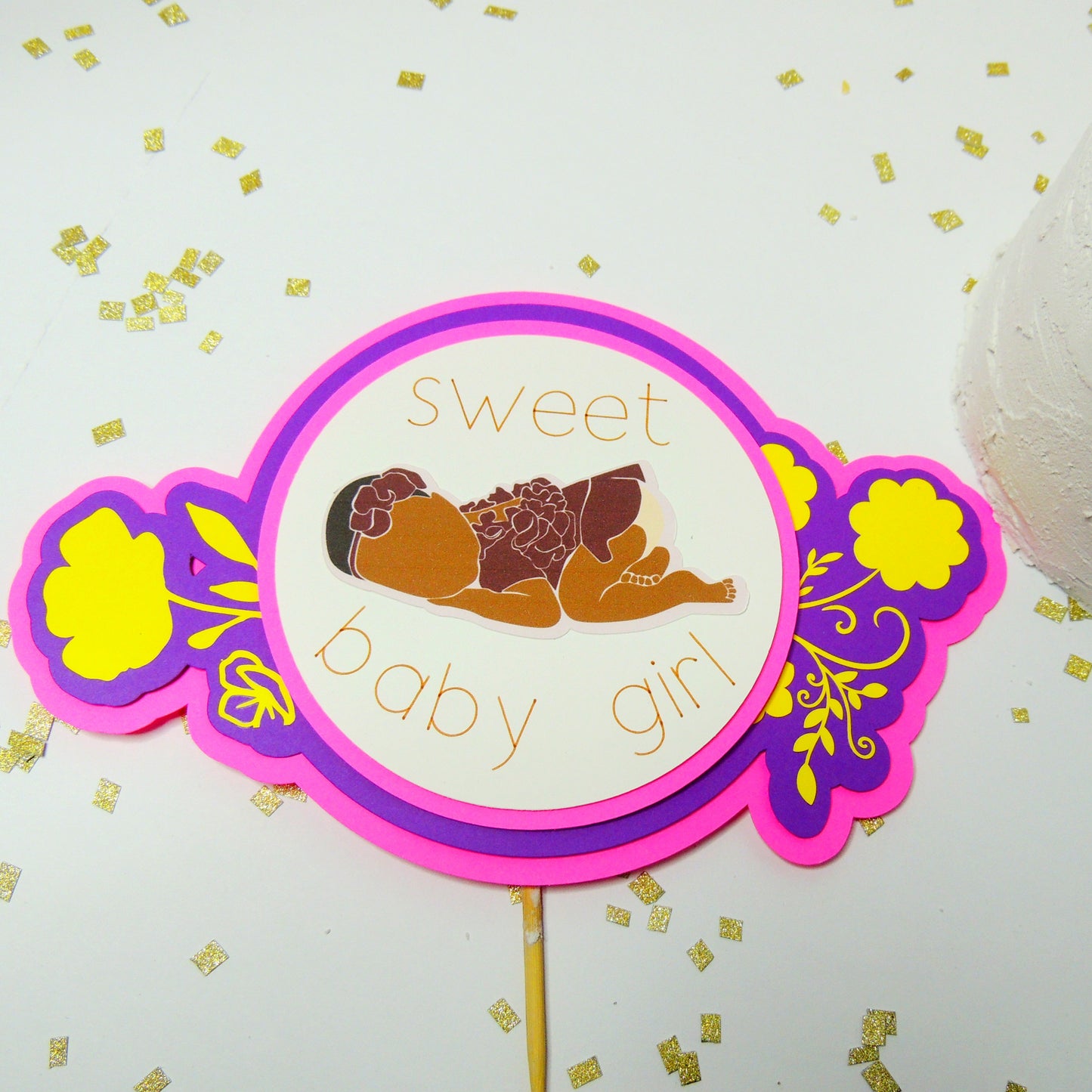 Sweet Baby Girl 3D Cake Topper