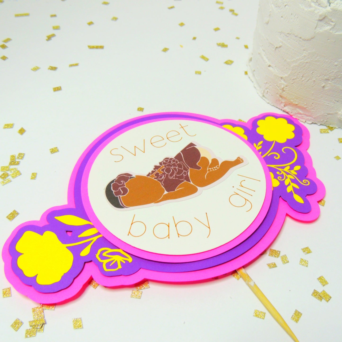 Sweet Baby Girl 3D Cake Topper