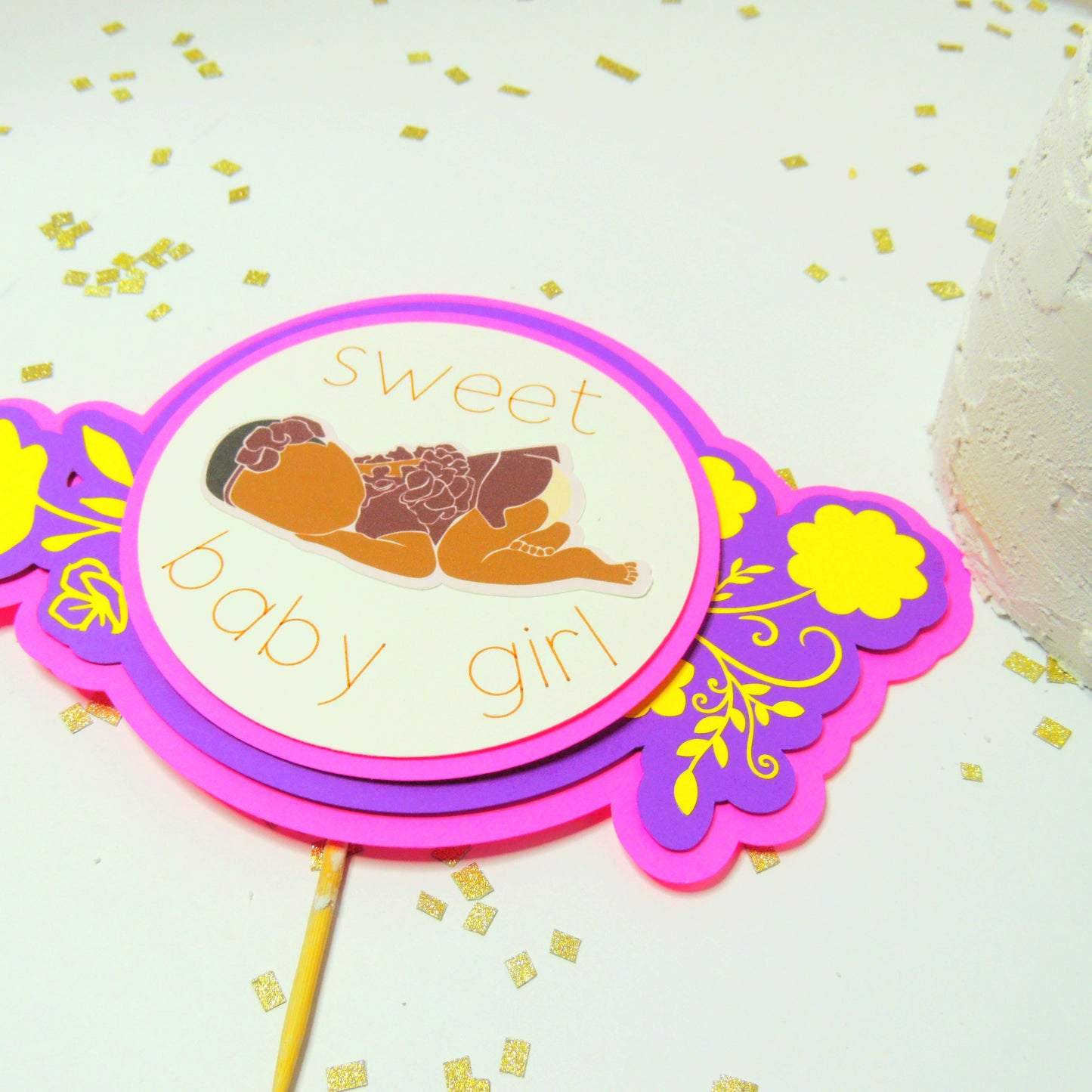Sweet Baby Girl 3D Cake Topper