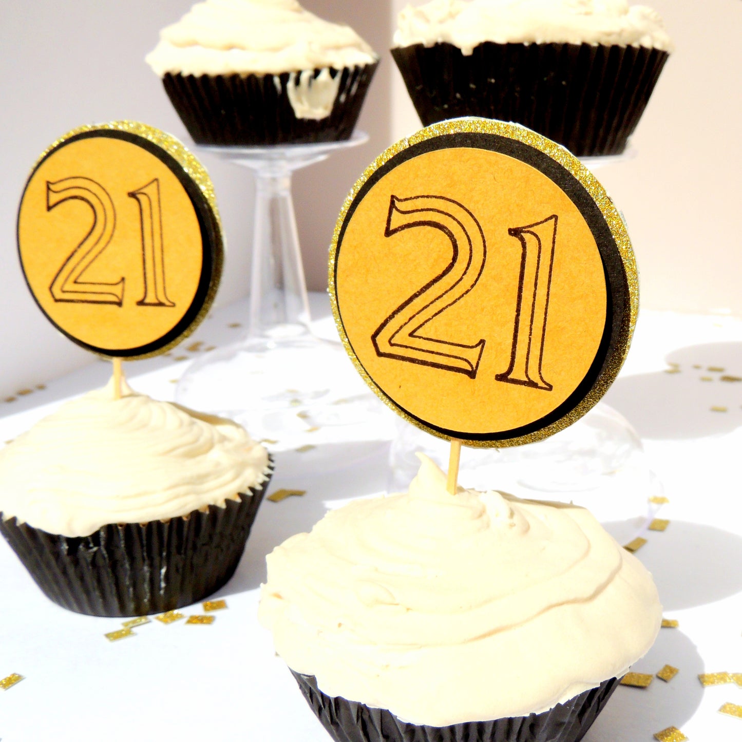 3D 21st Birthday Cake Topper & Greeting Card Set