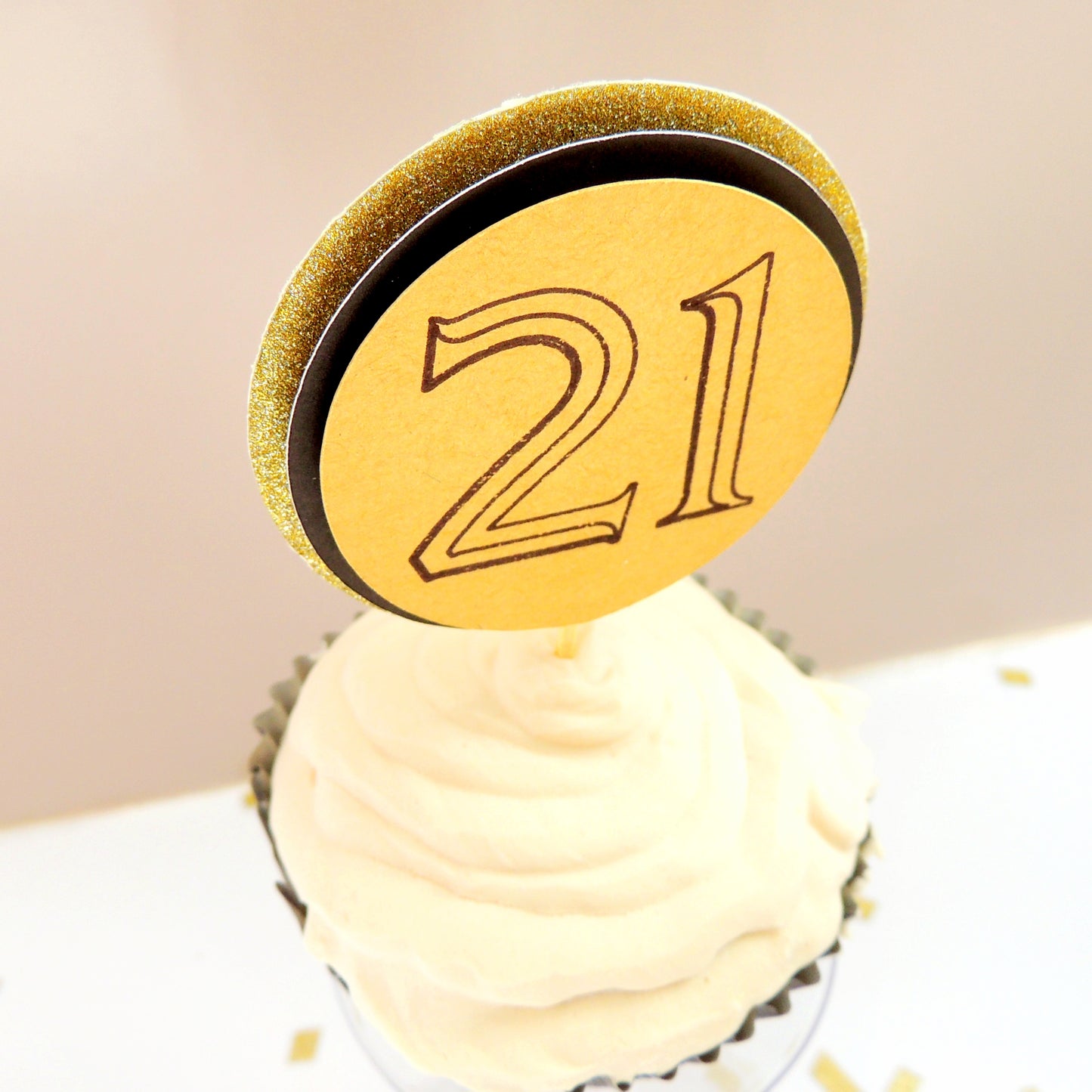 3D 21st Birthday Cake Topper & Greeting Card Set