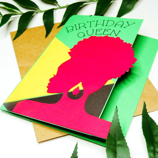 Pan African Birthday Queen Greeting Card