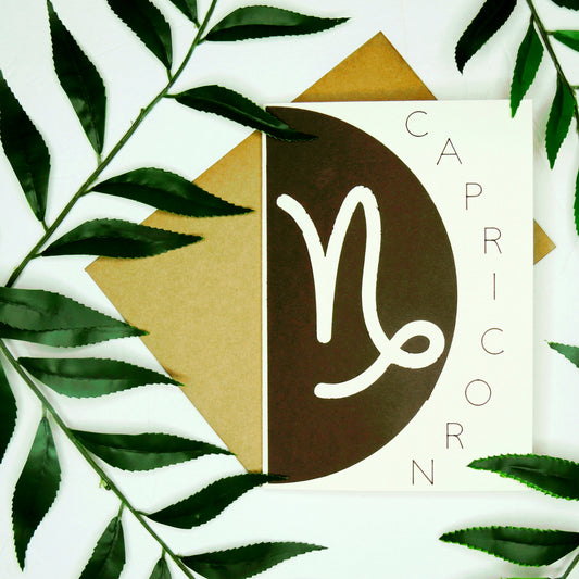Neutral Capricorn Zodiac Greeting Card