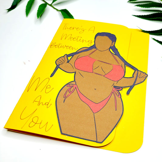 Curvy Woman Flirty Black Love Greeting Card