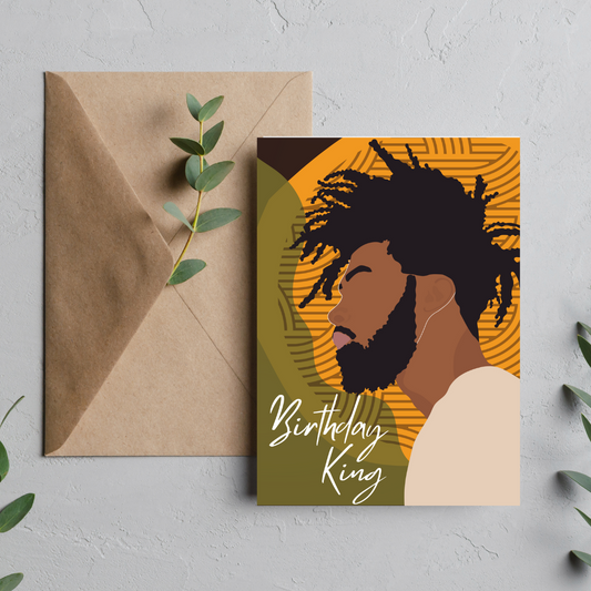 Birthday King Black Man Birthday Card