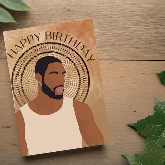 Neutral Brown Black Man Birthday Card