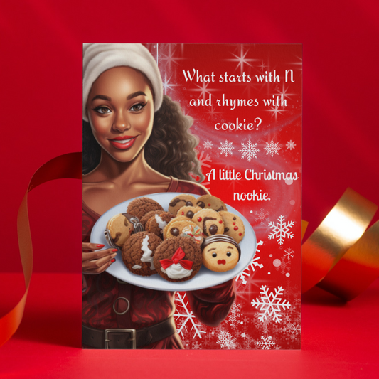 African American Naughty Christmas & Holiday Card