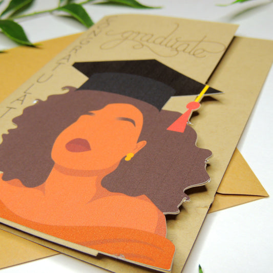 Brown Skin Graduation Card (Brown)