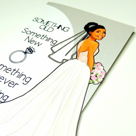 Something Old Something New Black Bride Wedding Greeting Card