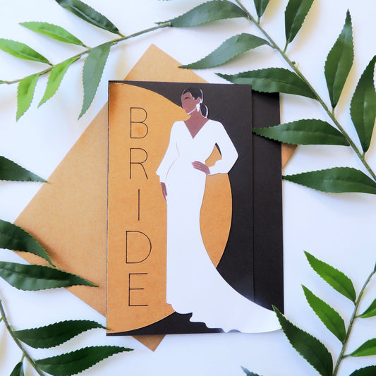 Elegant Black Bride Greeting Card
