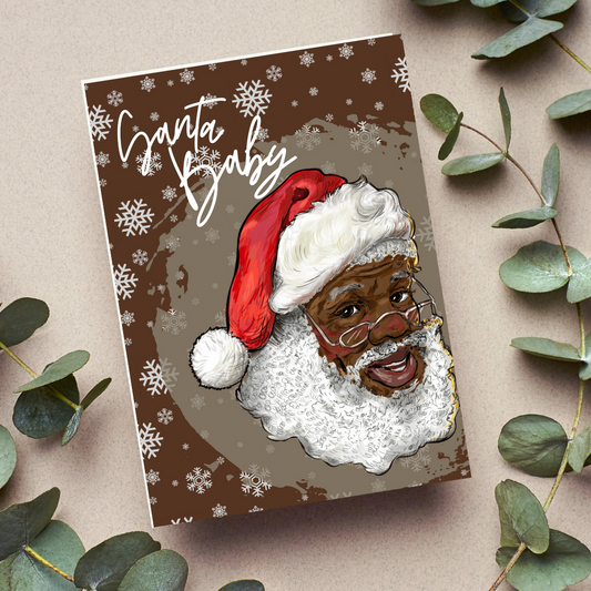 Black Santa Holiday Card