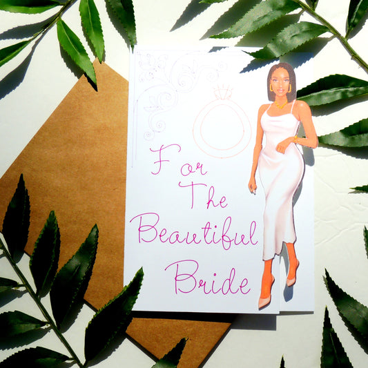 Beautiful Black Bride Wedding Greeting Card
