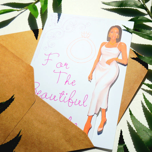 Beautiful Black Bride Wedding Greeting Card